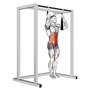 Arm slingers hanging bent knee legs animation