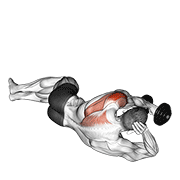 Dumbbell lying on floor rear delt raise animation