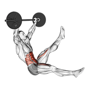 Barbell sitted alternate leg raise animation