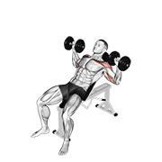 Dumbbell incline alternate press animation