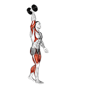 Dumbbell single arm overhead carry animation