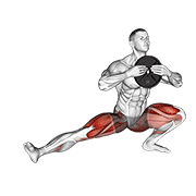 Weighted cossack squats (male) animation