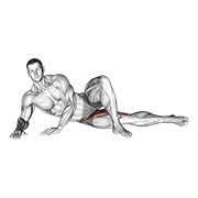 Side lying hip adduction (male) animation